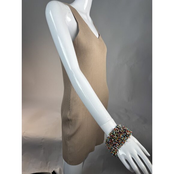 Multicolor Beaded Cuff Bracelet Handmade Elastic Boho Style Elastic Statement Je - Picture 2 of 16